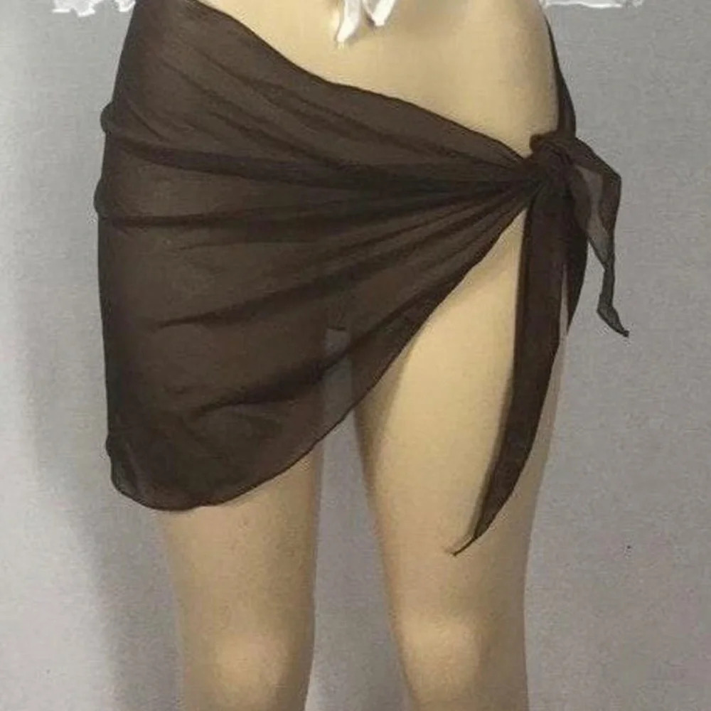 Zuliana Brown Mesh Sarong Skirt/Cover Up Fits Size S/M. New No Tags